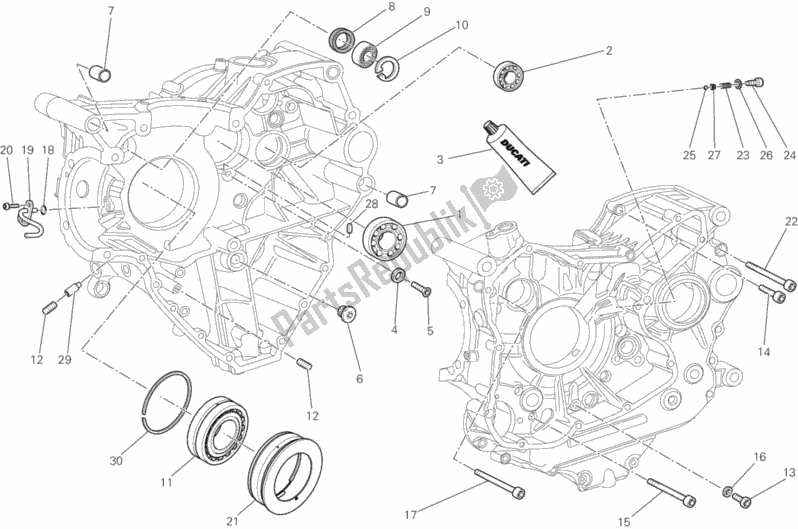 Todas as partes de Rolamentos Do Cárter do Ducati Diavel FL 1200 2015